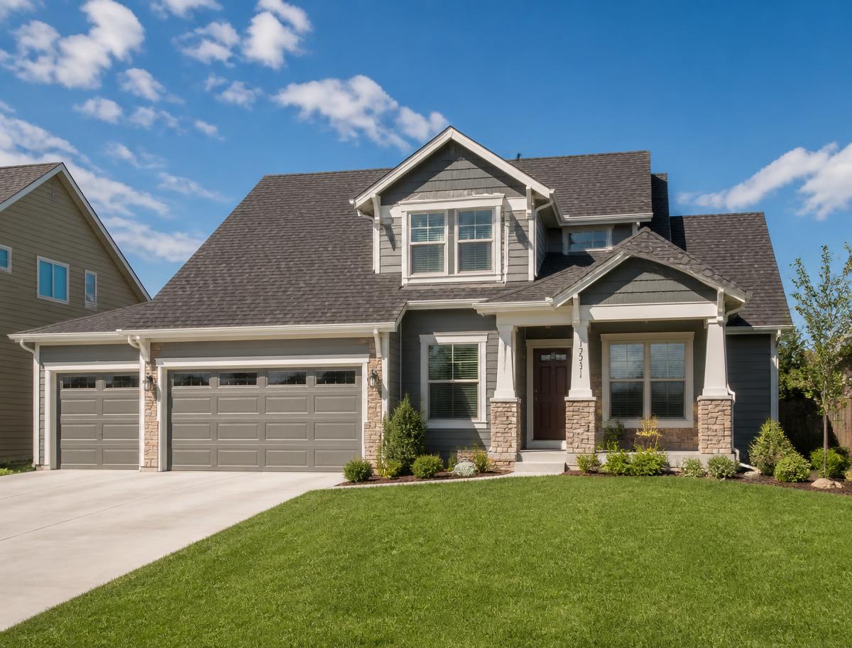 Suburban home with a new shingle roof